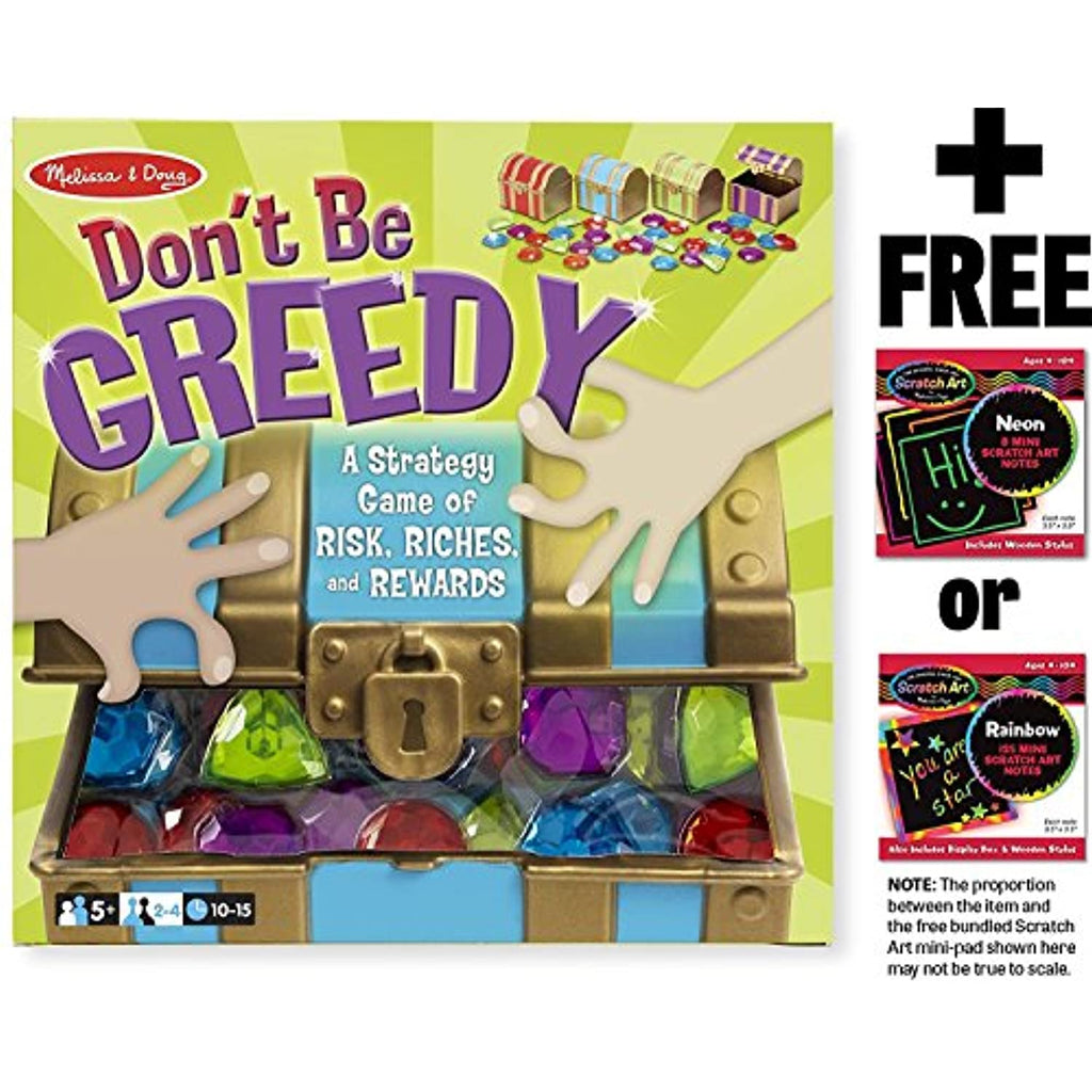 Melissa & Doug Don't Be Greedy Game + Free Scratch Art Mini-Pad Bundle [94504]