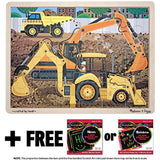 Construction: 24-Piece Jigsaw Puzzle+ FREE Melissa & Doug Scratch Art Mini-Pad Bundle [90643]