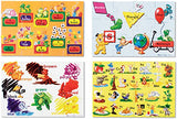 Melissa & Doug Beginning Skills Floor Puzzle Set (1 Set of Four 12-Piece Puzzles) + Free Scratch Art Mini-Pad Bundle