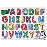 Melissa & Doug See-Inside Alphabet Peg Puzzle & 1 Scratch Art Mini-Pad Bundle (03272)