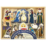 Melissa & Doug Bundle Includes 2 Items Classic Wooden Christmas Nativity Set with 4-Piece Stable and 11 Wooden Figures Countdown to Christmas Wooden Advent Calendar