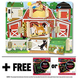 Melissa & Doug Farm: Hide & Seek Wooden Magnet Activity Board + Free Scratch Art Mini-Pad Bundle [45926]