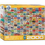 EuroGraphics Volkswagen Groovy Bus Collage Puzzle (2000 Piece)
