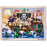 Melissa & Doug 'Pirates' 48-Piece Wooden Jigsaw Puzzle + Free Scratch Art Mini-Pad Bundle [38003]