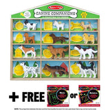 Melissa & Doug Canine Companions Toy 12-Piece Play Set + Free Scratch Art Mini-Pad Bundle [94047]