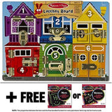 Melissa & Doug Deluxe Latches Board & 1 Scratch Art Mini-Pad Bundle (03785)