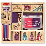 Melissa & Doug Princess: Wooden Stamp Set & 1 Scratch Art Mini-Pad Bundle (02418)