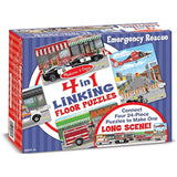 Emergency Rescue: 96-Piece 4-in-1 Linking Floor Puzzle + FREE Melissa & Doug Scratch Art Mini-Pad Bundle (89135)