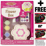 Melissa & Doug Flower Box Decorate-Your-Own Kit & 1 Scratch Art Mini-Pad Bundle (08852)