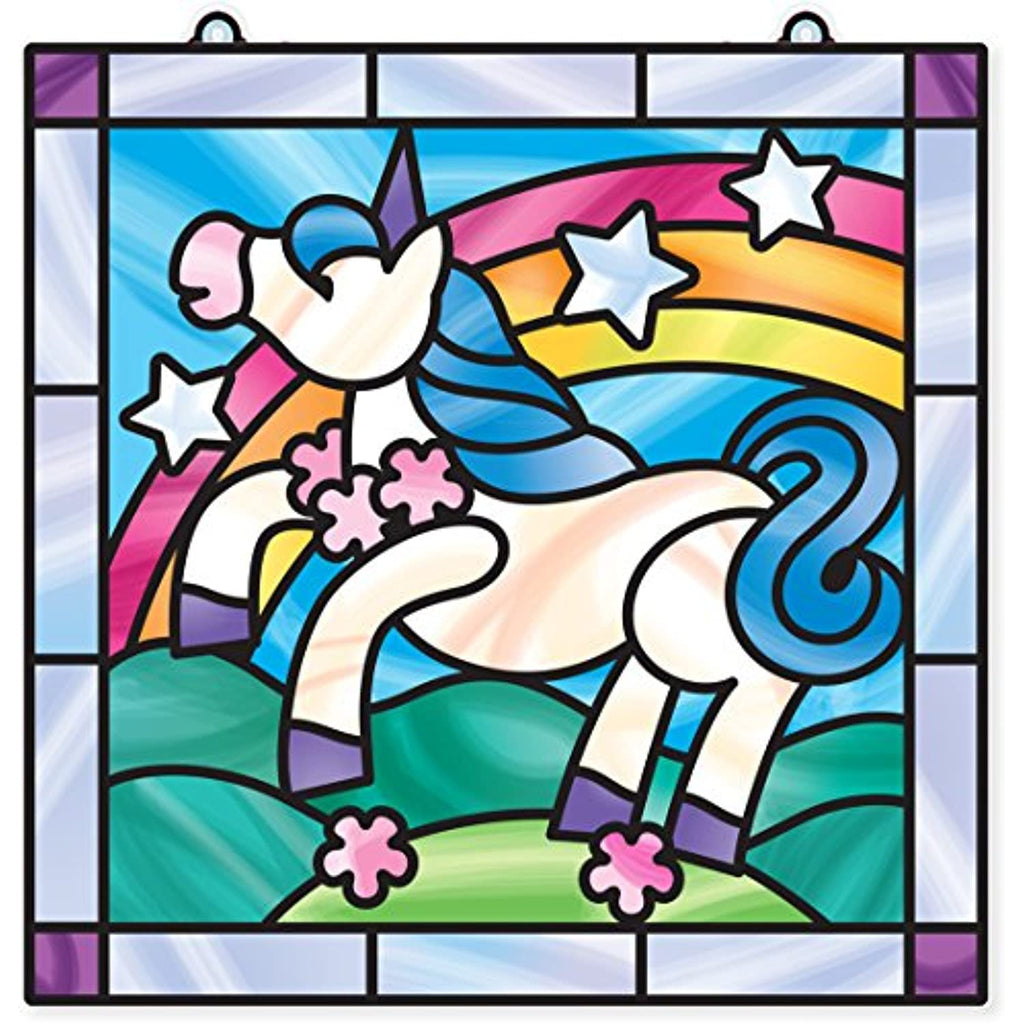 Melissa & Doug Unicorn: Stained Glass Made Easy Series & 1 Scratch Art Mini-Pad Bundle (09299)