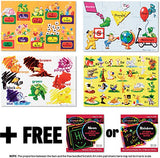 Melissa & Doug Beginning Skills Floor Puzzle Set (1 Set of Four 12-Piece Puzzles) + Free Scratch Art Mini-Pad Bundle