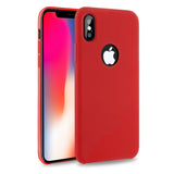 iPhone X Case Liquid Silicone Gel Rubber Case with Soft Microfiber Cloth Lining Cushion for Apple iPhone X (red)