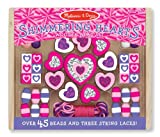 Melissa & Doug Shimmering Hearts Wooden Bead Set