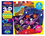 Melissa & Doug Easy-to-See 3-D Sticker Pad: Pirate, Knight, and Space - 110 Reusable Stickers, 3-D Glasses