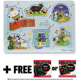 Sing-Along Nursery Rhymes 2: 6-Piece Sound Puzzle + FREE Melissa & Doug Scratch Art Mini-Pad Bundle (07375)