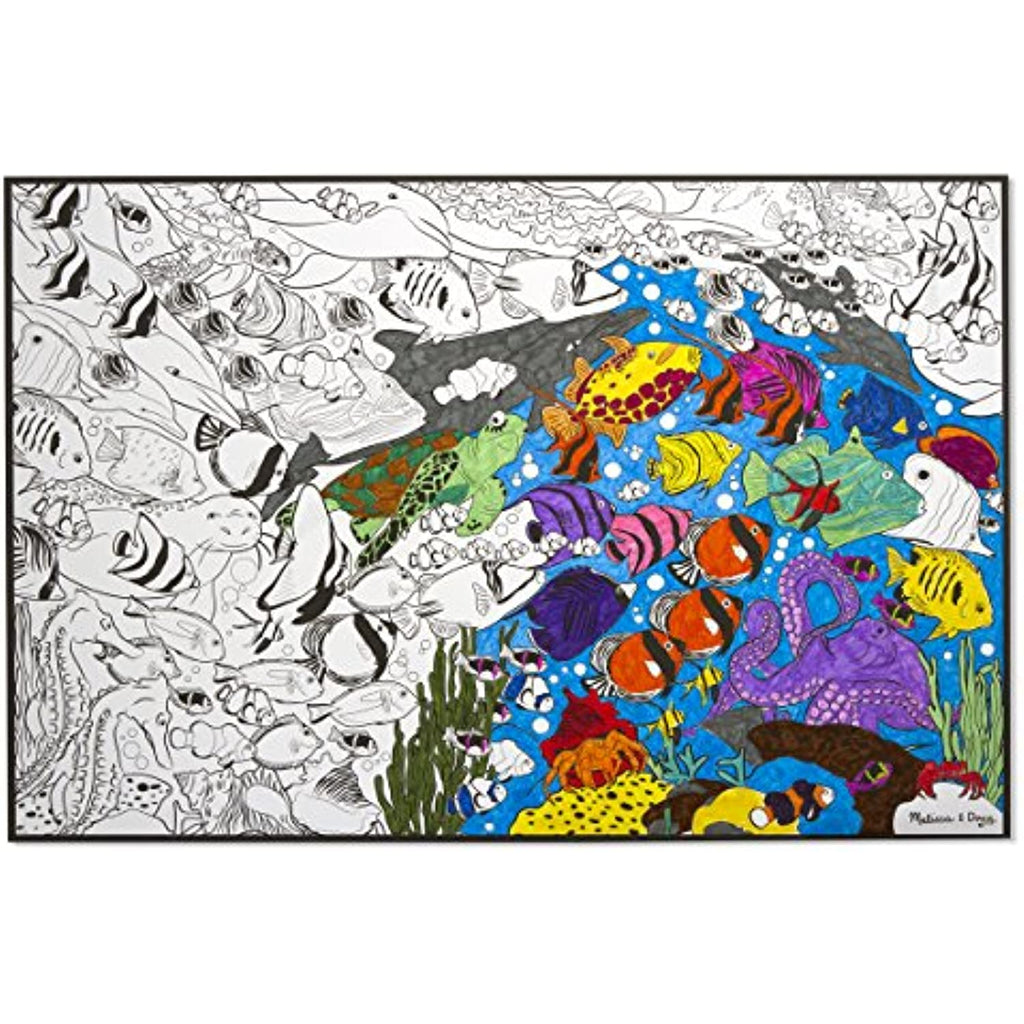 Bundles |Melissa Doug Jumbo Color-in Poster - Butterflies & Tropical Sea Life