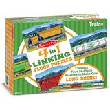 Melissa & Doug Trains 4-in-1 Jumbo Linking Jigsaw Floor Puzzle (96 pcs, 5 feet long)
