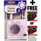 Melissa & Doug Flower Mirror Decorate-Your-Own Kit & 1 Scratch Art Mini-Pad Bundle (08849)