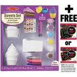 Melissa & Doug Sweets Set (Cake Bank, Cupcake & Ice Cream Treasure Boxes) Decorate-Your-Own Kit + FREE Scratch Art Mini-Pad Bundle [95358]