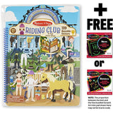 Melissa & Doug Riding Club: Puffy Sticker Play Set & 1 Scratch Art Mini-Pad Bundle (09410)