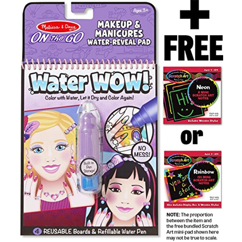 Makeup & Manicures: Water Wow Activity Book + FREE Melissa & Doug Scratch Art Mini-Pad Bundle [94160]