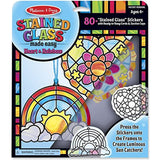 Melissa & Doug Hearts & Rainbow Ornaments: Stained Glass Made Easy Series & 1 Scratch Art Mini-Pad Bundle (09294)