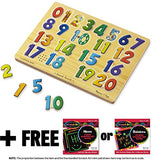 Melissa & Doug Numbers: 21-Piece Sound Puzzle + Free Scratch Art Mini-Pad Bundle