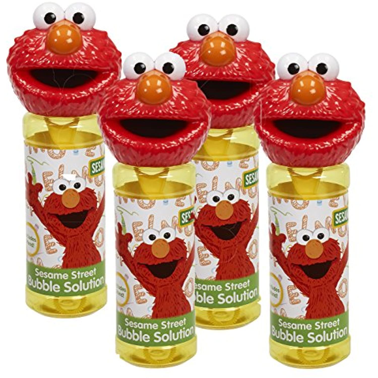 Little Kids 99925E Sesame Street Elmo 8oz Bubble Head with Wand - 4PC Set Novelty