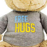 GUND Free Hugs Gray T-Shirt Teddy Bear Stuffed Animal Plush, Tan, 12.5"