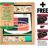 Melissa & Doug Baby Farm Animals: Wooden Stamp Set + Free Scratch Art Mini-Pad Bundle [16391]