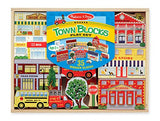 Melissa & Doug Wooden Town Blocks Play Set With Storage Tray (35 pcs)