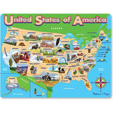 Melissa & Doug USA Map: 45-Piece Jigsaw Puzzle+ Free Scratch Art Mini-Pad Bundle [90735]