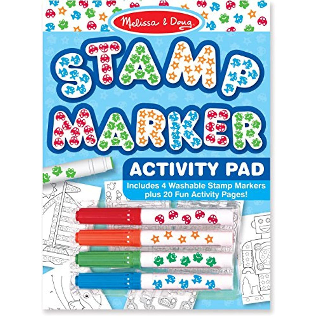 Melissa & Doug Blue: Stamp Pen Marker Activity Pad & 1 Scratch Art Mini-Pad Bundle (02422)