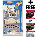 Melissa & Doug Race Car: Decorate-Your-Own Kit & 1 Scratch Art Mini-Pad Bundle (08829)