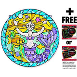 Melissa & Doug Mermaid: Stained Glass Made Easy Series & 1 Scratch Art Mini-Pad Bundle (09292)