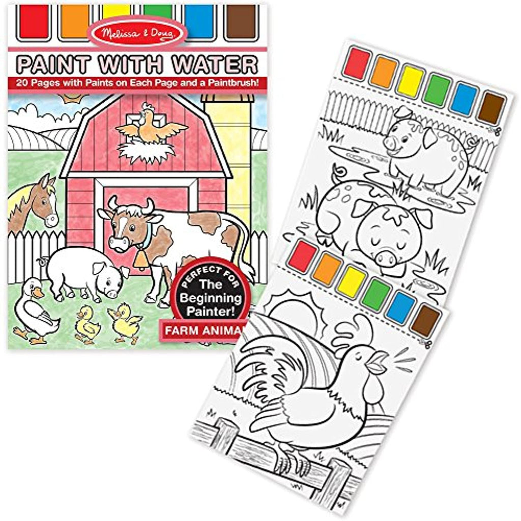 Melissa & Doug Farm Animals: Color with Water Only Art Activity Pad + FREE Scratch Art Mini-Pad Bundle [41652]