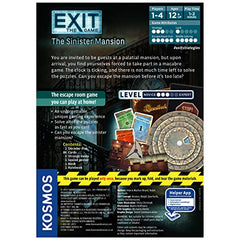 Exit: The Sinister Mansion | Exit: The Game - A Kosmos Game | Family-Friendly, Card-Based at-Home Escape Room Experience for 1 to 4 Players, Ages 12+