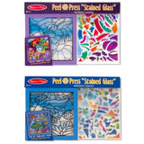 Melissa & Doug Peel and Press Stained Glass Activity Kits Set: Rainbow Garden and Undersea Fantasy