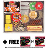 Melissa & Doug Grill & Serve BBQ Set: Wooden Play Food Set & 1 Scratch Art Mini-Pad Bundle (09280)