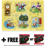 Sing-Along Nursery Rhymes 1: 6-Piece Sound Puzzle + FREE Melissa & Doug Scratch Art Mini-Pad Bundle (07351)