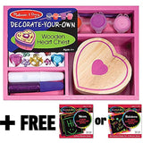 Melissa & Doug Wooden Heart Chest Decorate-Your-Own Kit + Free Scratch Art Mini-Pad Bundle [30946]
