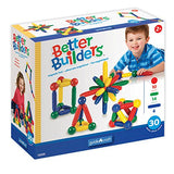 Guidecraft Better Builders 30 - Piece Magnetic Ball and Rod Construction Set, STEM Educational Building Toy
