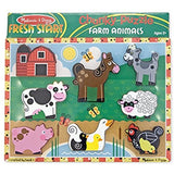 Bundle Includes 3 Items - Melissa & Doug Safari Wooden Chunky Puzzle 8 pcs and Melissa & Doug Farm Wooden Chunky Puzzle 8 pcs and Melissa & Doug Construction Vehicles Wooden Chunky Puzzle