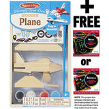 Melissa & Doug Wooden Airplane Decorate-Your-Own Kit + FREE Scratch Art Mini-Pad Bundle [95181]