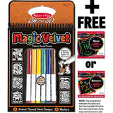 Melissa & Doug Animal: Magic Velvet Pattern Reveal Scenes & 1 Scratch Art Mini-Pad Bundle (05397)