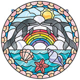Melissa & Doug Dolphins: Stained Glass Made Easy Series & 1 Scratch Art Mini-Pad Bundle (09291)