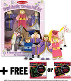 Melissa & Doug Royal Family Wooden Doll Set & 1 Scratch Art Mini-Pad Bundle