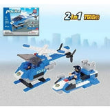 Brictek Building Construction Sets 2-in-1 Police Hawk + Free 2pcs Police Figurine Set