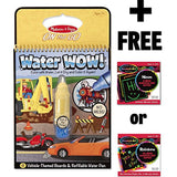 Melissa & Doug Vehicles: Water Wow Activity Book + Free Scratch Art Mini-Pad Bundle