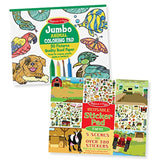 Melissa & Doug Jumbo Coloring & Reusable Sticker Pad 2 Pack – Animal Coloring, Farm Stickers